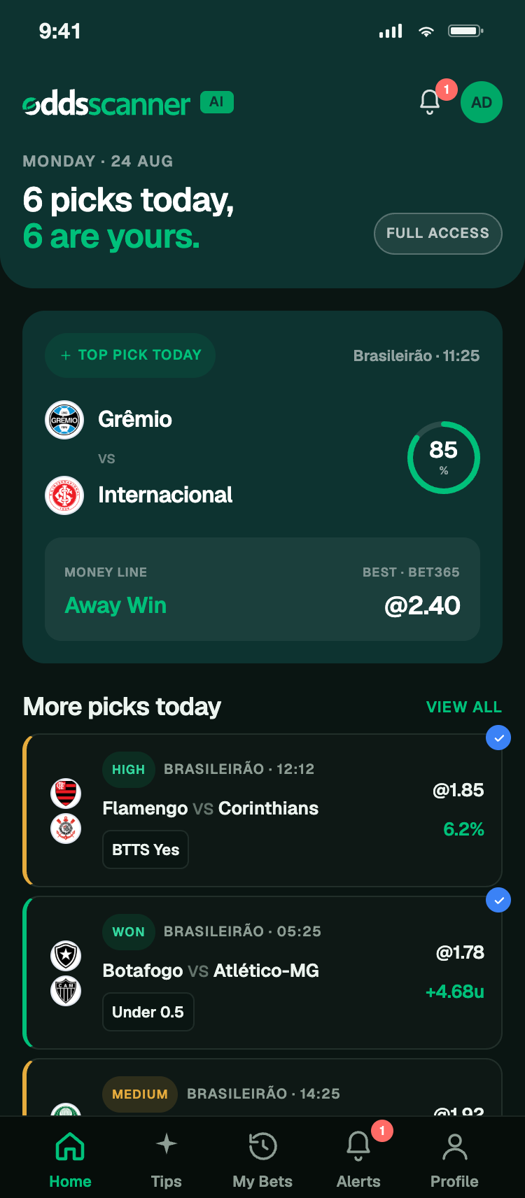 Odds Scanner AI app
